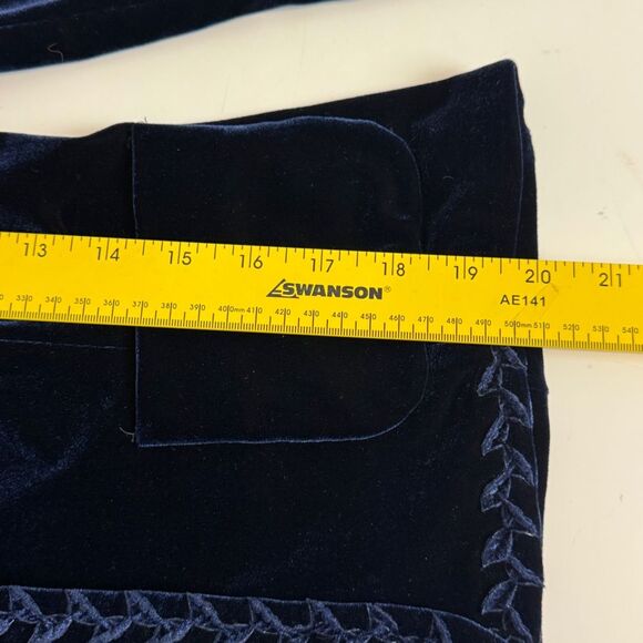 VTG Anna Sui Embroidered Blue Velvet Blazer 38/S *Missing Button - Picture 10 of 11